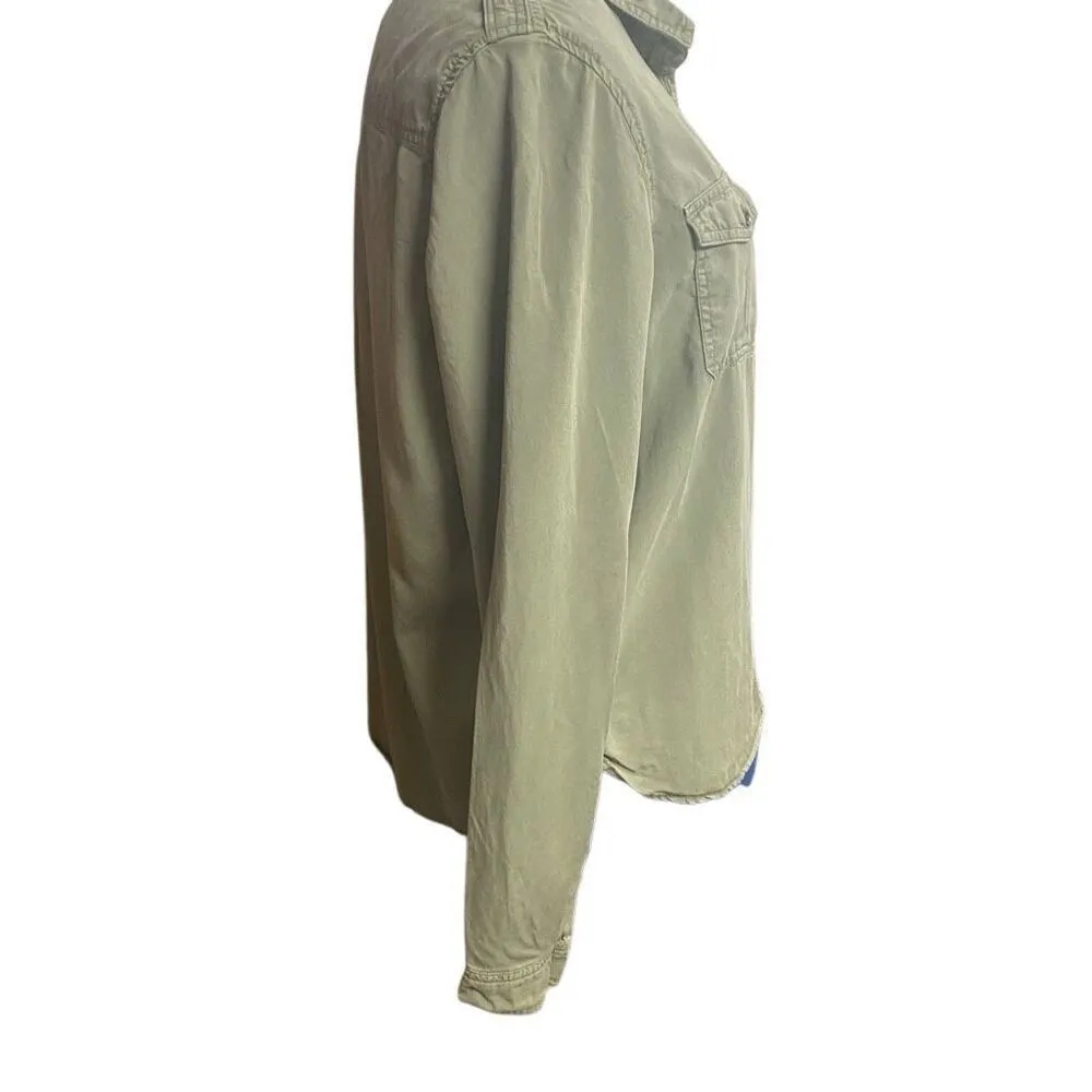 UNIVERSAL THREAD Women’s Military Theme Style Button Shirt Size XL Green SEE DES - Image 2