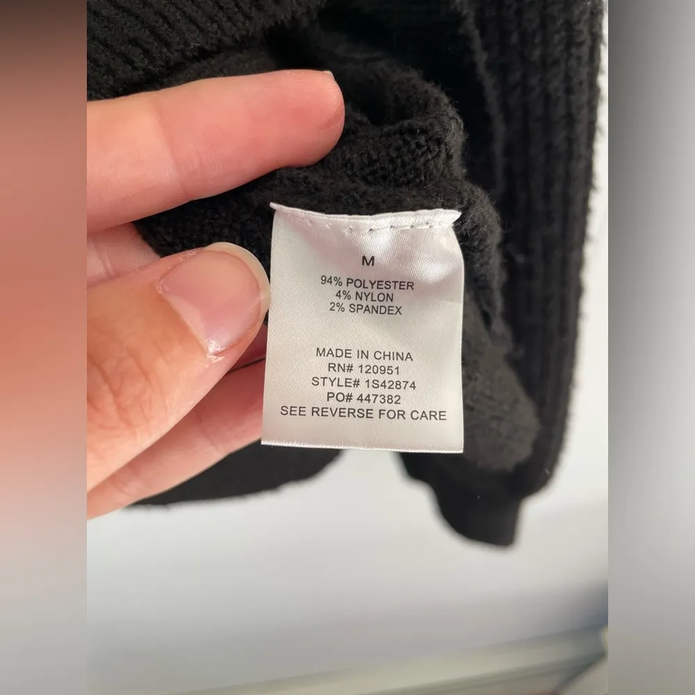 Pink rose black ribbed cardigan with studded buttons size M new without tags - Image 5