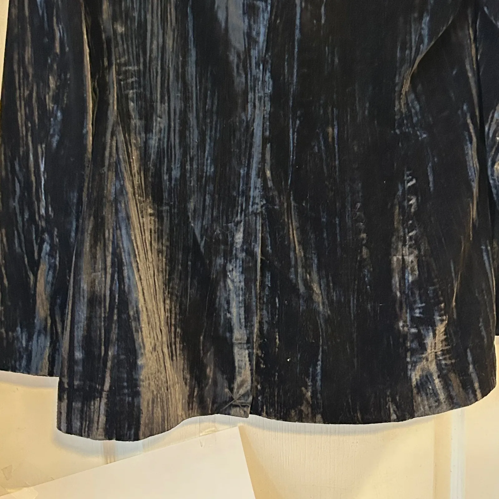 Steve Madden Black Velvet Blazer Jacket Size Small Single Button Crushed Texture - Image 7