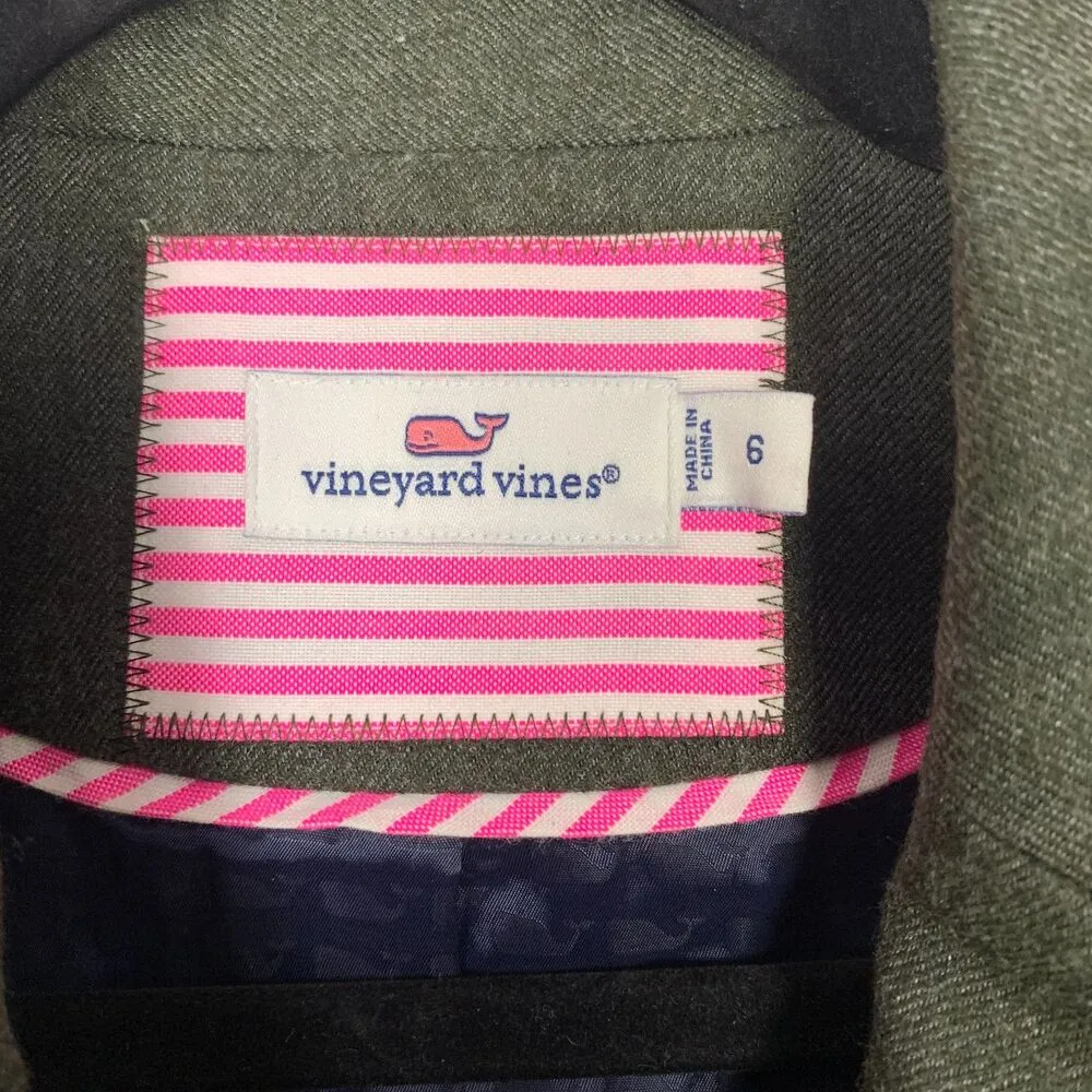 Vineyard Vines Women's Blazer Collegiate Wool Lined Jacket Size 6 Dark Green - Image 3