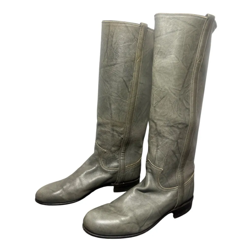 JUSTIN Vintage Grey Marbled Leather Campus Boots - Image 3