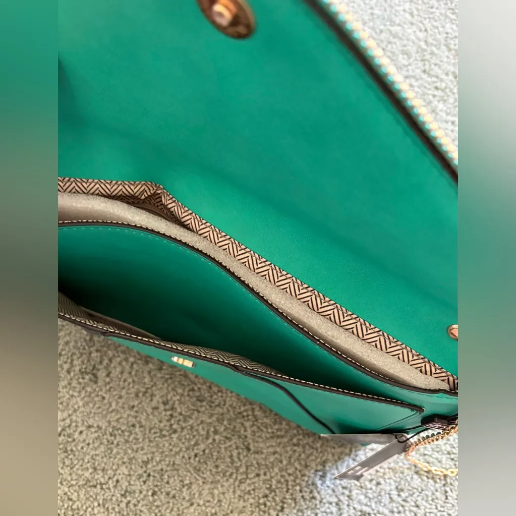 MMS Design Studio Green/Blue/Aqua Envelope Clutch/CrossbodyBag NWD Green - Image 8