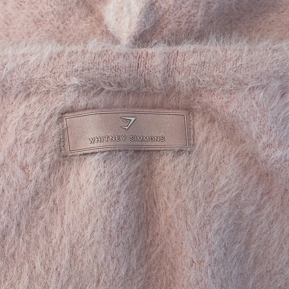 GymShark Whitney Simmons eyelash knit Fuzzy Halter Top Large - Image 4