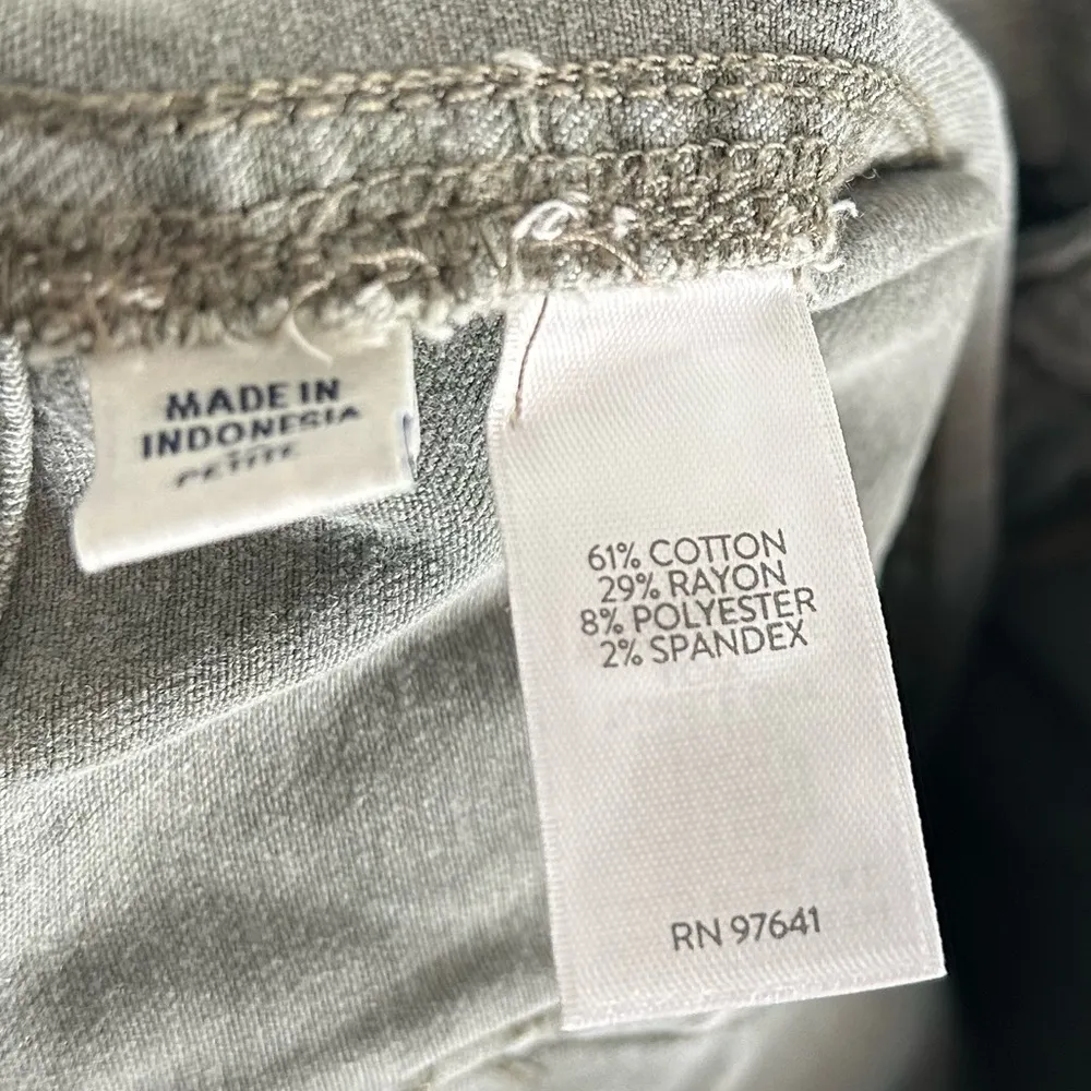 J. Jill High Rise Straight Leg Utility Jeans in Olive Green Size 16 Petite - Image 4