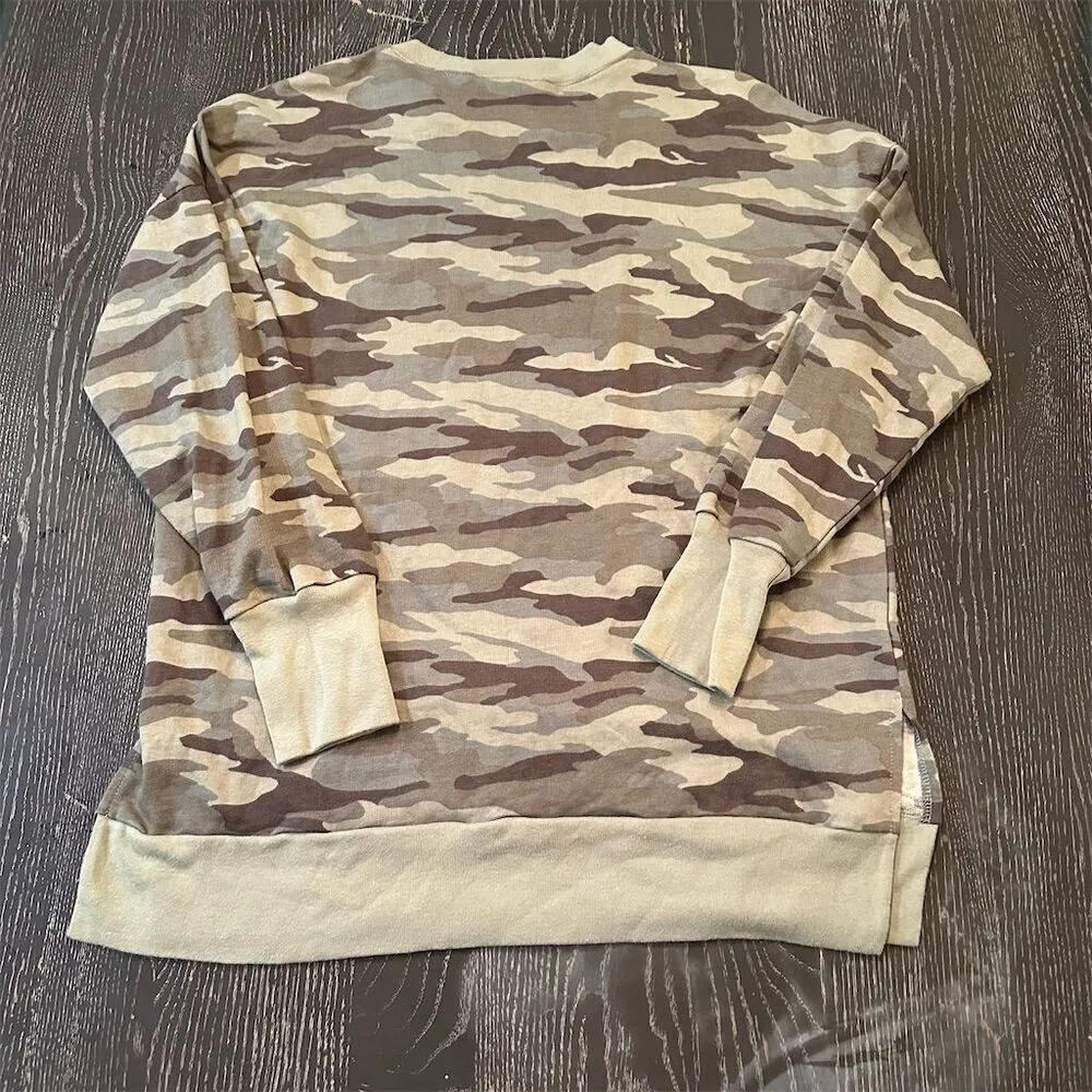 Caslon Camo Print Crew Neck Sweatshirt Unisex Adults Green Size M Cotton - Image 8