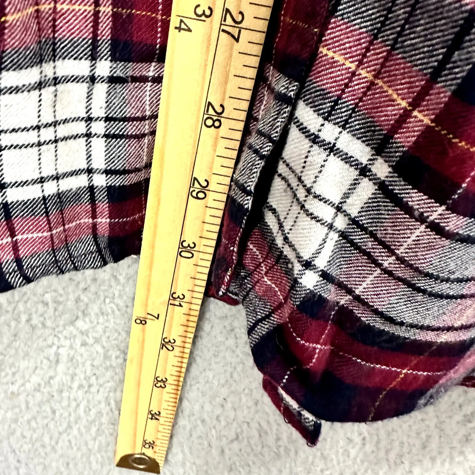 Lucky Brand Plaid Button Shirt Womens Large Red Western 90s Grunge Preppy Casual - Image 4