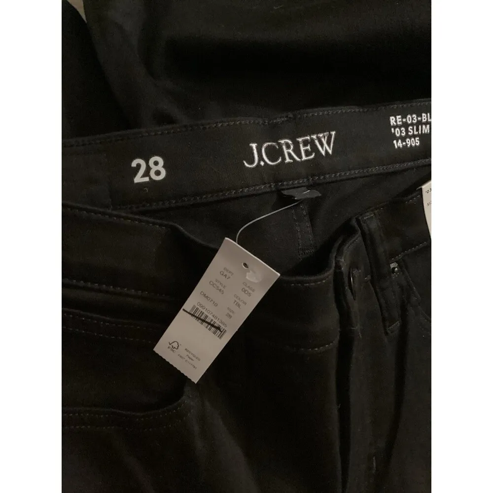 J. Crew Womens Black ‘03 Sim Jeans Mid Rise Stretch 28 - Image 5