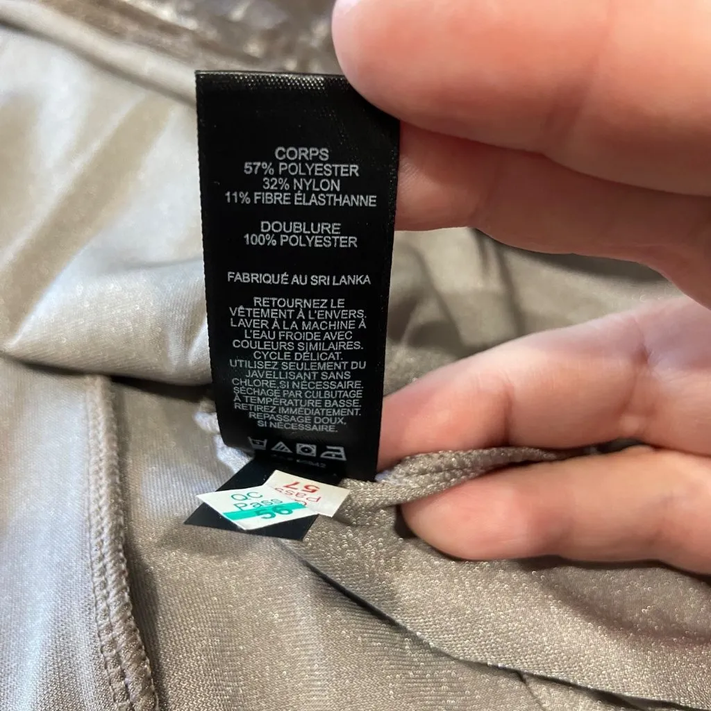 Express Crushed Velvet Babydoll Dress Silver Size L Glam Homecoming Holiday Cute - Image 5