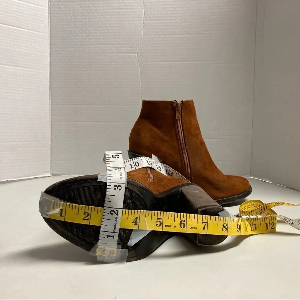 BAMBOO, fringe heeled booties, Size 6‎ - Image 6