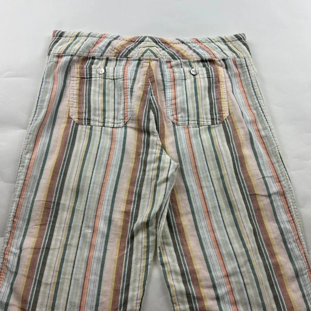 Sundance Neutral Striped Cotton Wide Leg Lounge Pant M - Image 5