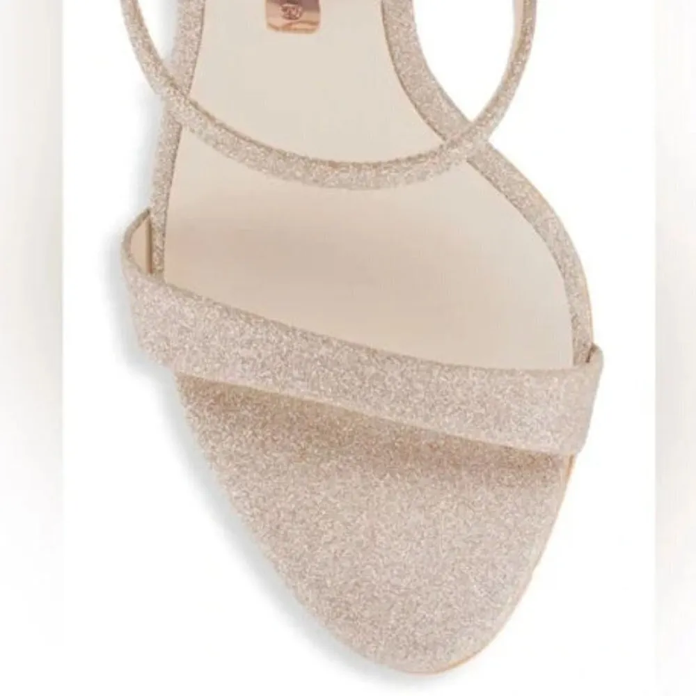 Sophia Webster Rosalind Pearl Heel Sandals Gold Glitter Size 39.5 / US 9.5 NIB - Image 6
