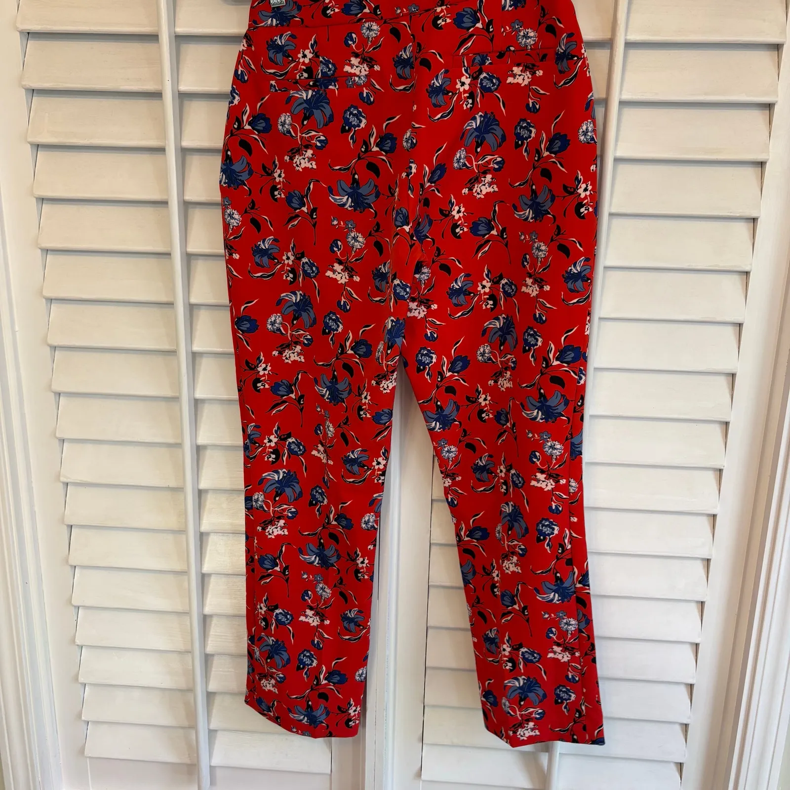 Cynthia Rowley Red Floral Dress Pants Size 6‎ - Image 2