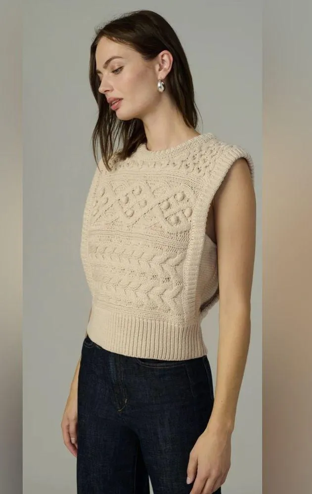 NWT JOE'S Milk The Clara Sweater Vest Small Tan - Image 4