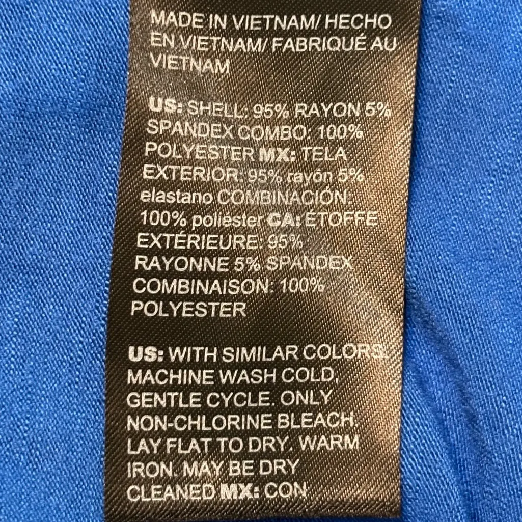 White House Black Market Royal Blue w/light blue satin feel bottom layer Sz: L - Image 6