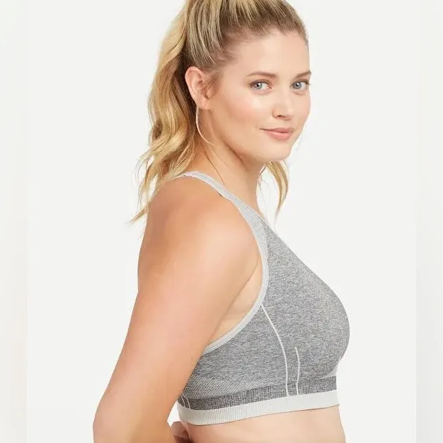 Spanx Seamless Sculpt Medium Impact Sports Bra in spacedye cloudy grey - Image 3