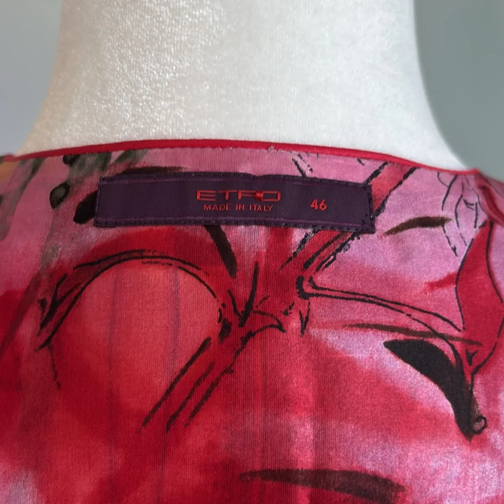 ETRO Reversible Silk Jacket Ethnic Tribal Floral XXL Neiman Marcus NEW $1005 Pink - Image 10