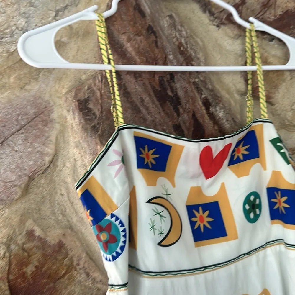 Commense All Over Print Multi Color Cami Long Dress size m Blue Size M - Image 4