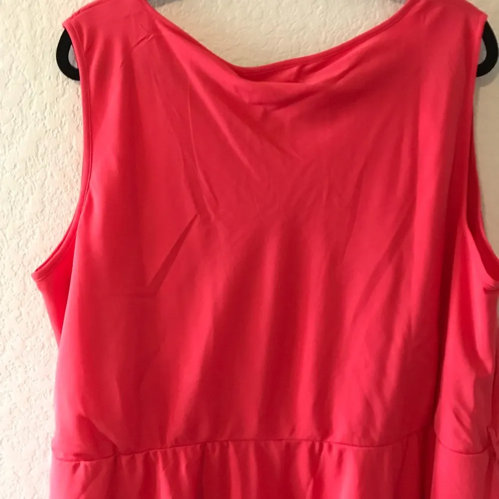 Simply Be Dress Coral, Short Skater Dress w/ Belt Sz 24 BNWT Neon Bright Belted - Image 7
