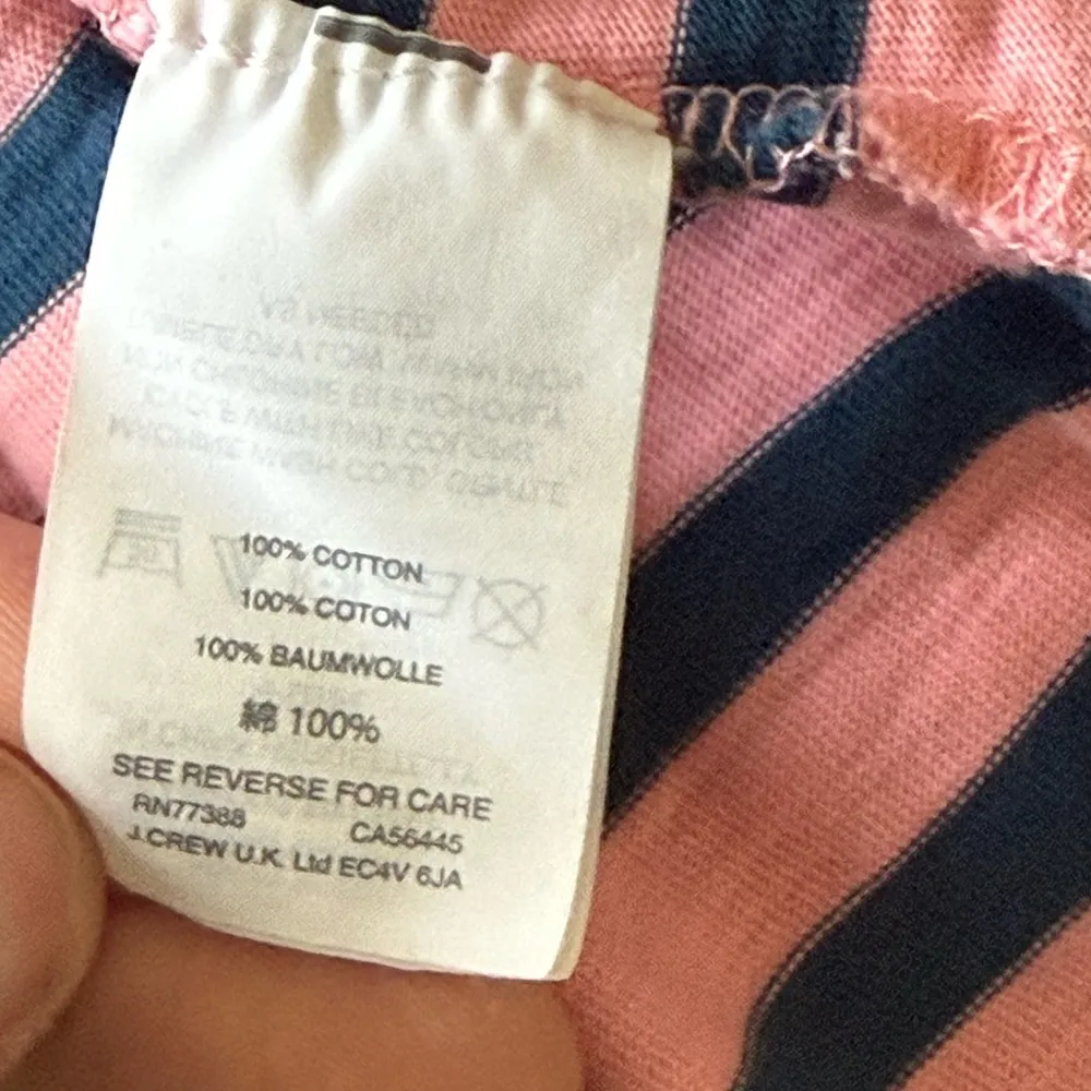 J Crew Pink and Blue Striped Boatneck 3/4 Sleeves Womens Shirt XXS - Image 6