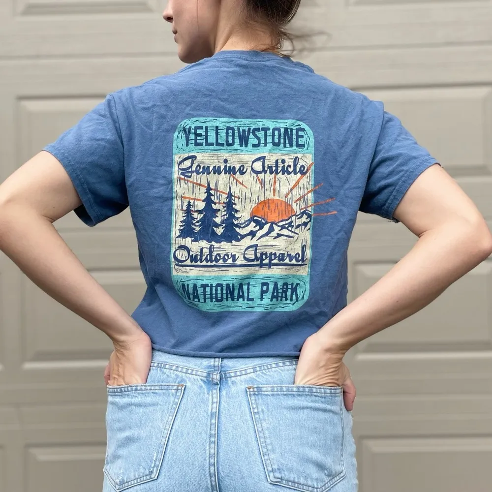Retro Cropped Yellowstone National Park Outdoor Cotton Crop T - Image 5