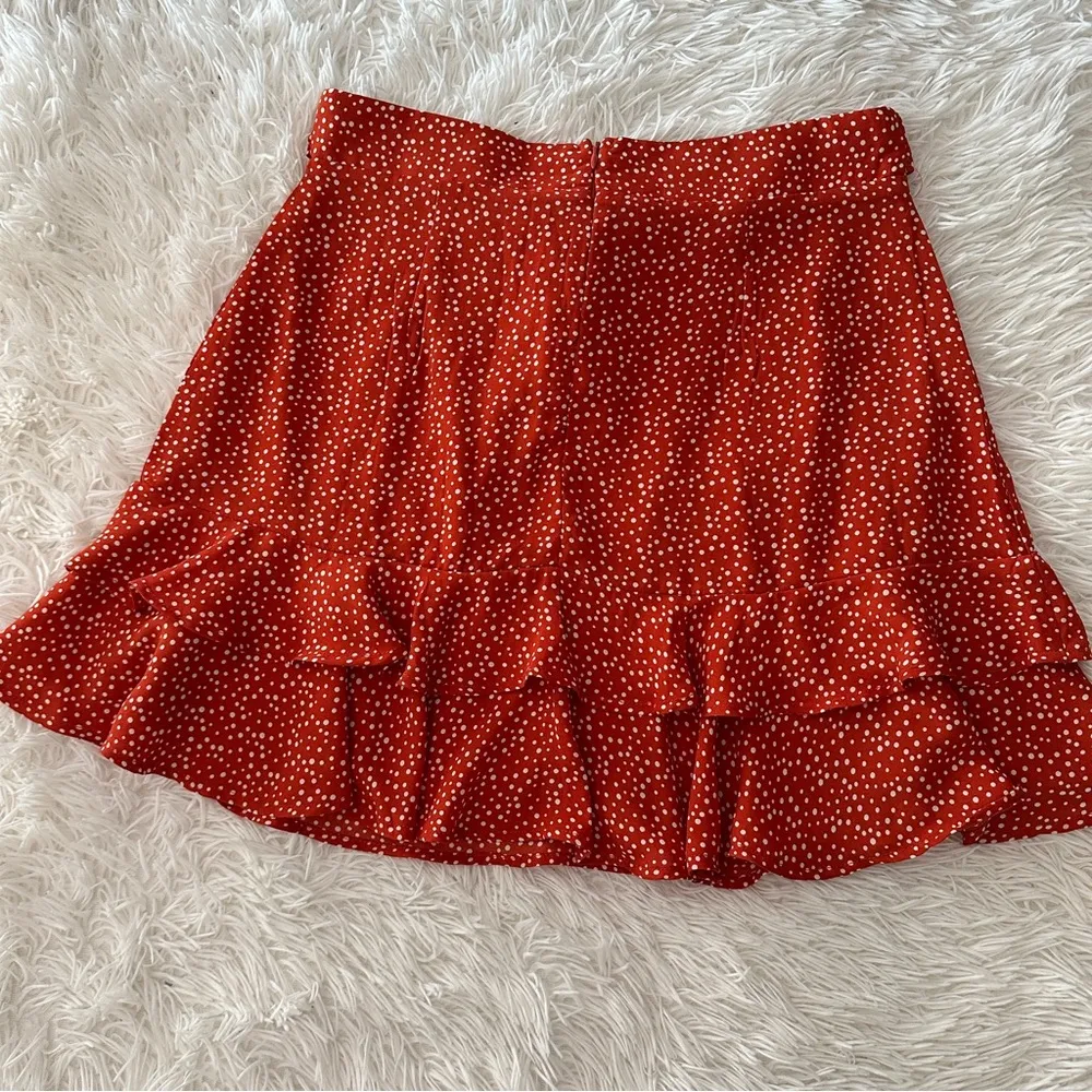 Altard State Ruffle Mini Skirt - Burnt Red Polka Dot - Size Small EUC - Image 5