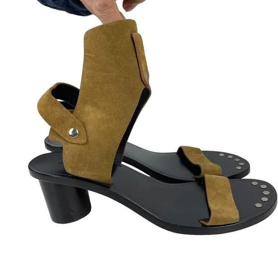 New Isabel Marant Jaeryn Suede Leather Ankle Strap Sandals Brown Size 41 USA 11 - Image 1