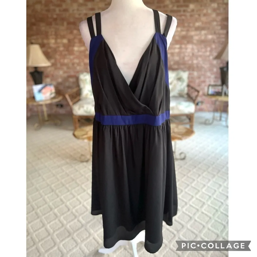 Torrid Dress Empire Waist Black Swing Tie Back Fit & Flare Sleeveless Party 24 - Image 3