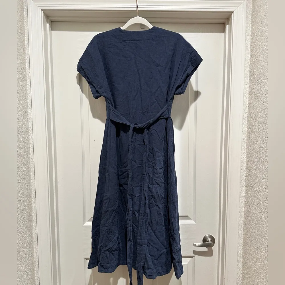 Quince Organic Cotton Gauze Maternity Midi Dress - Image 7