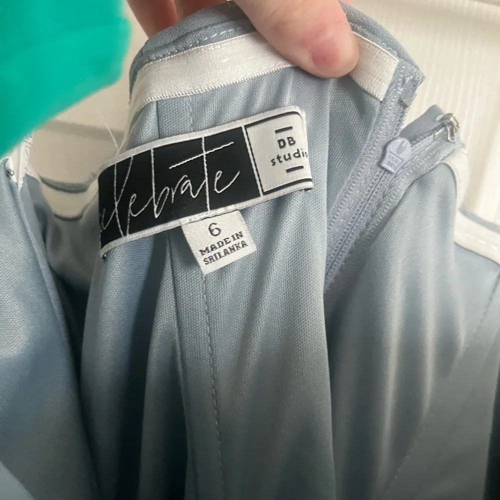 Dusty Blue Off the shoulders dress - Image 4