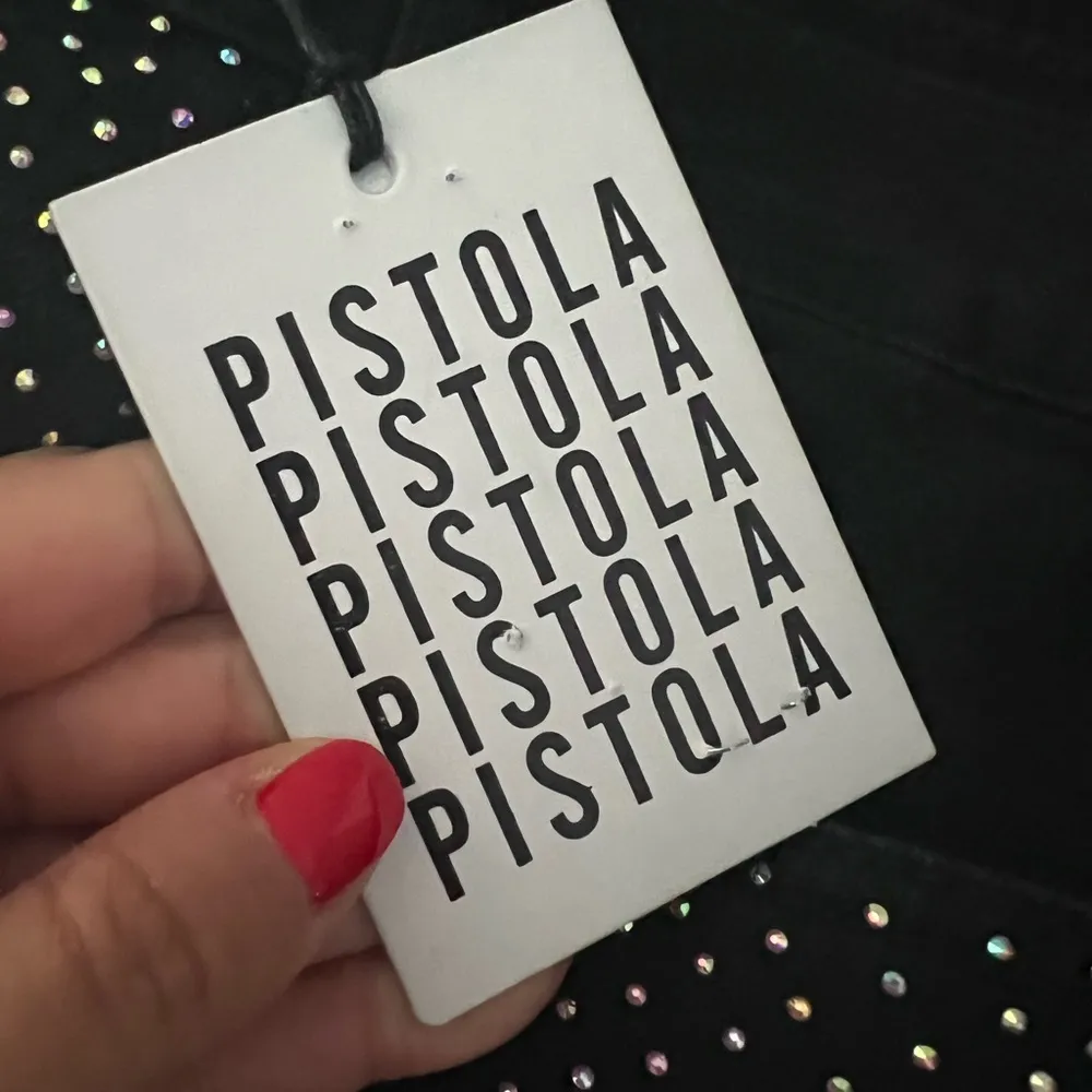 NWT PISTOLA Nico Embellished Black High-Rise Mom Leg Jeans Sz 25 - Image 6