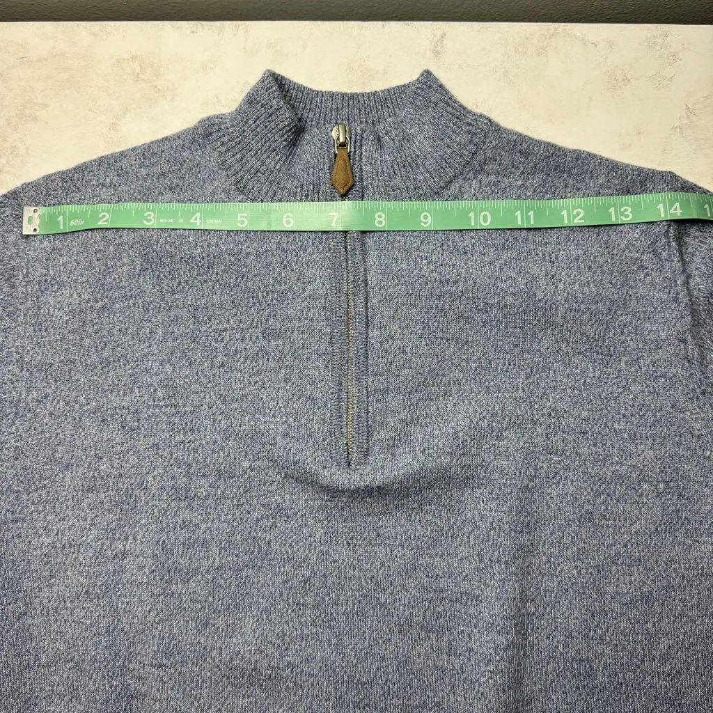 Stenströms Blue Merino Wool Quarter Zip Sweater M Size M - Image 10