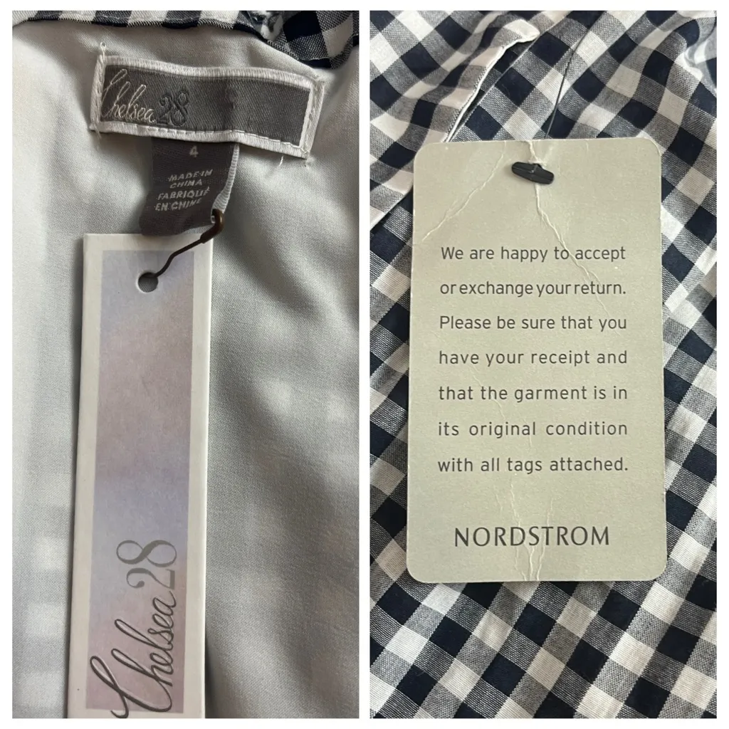 Chelsea28 New Maxi Dress Off Shoulder Ruffle Black White Gingham Women’s Size 4 - Image 11