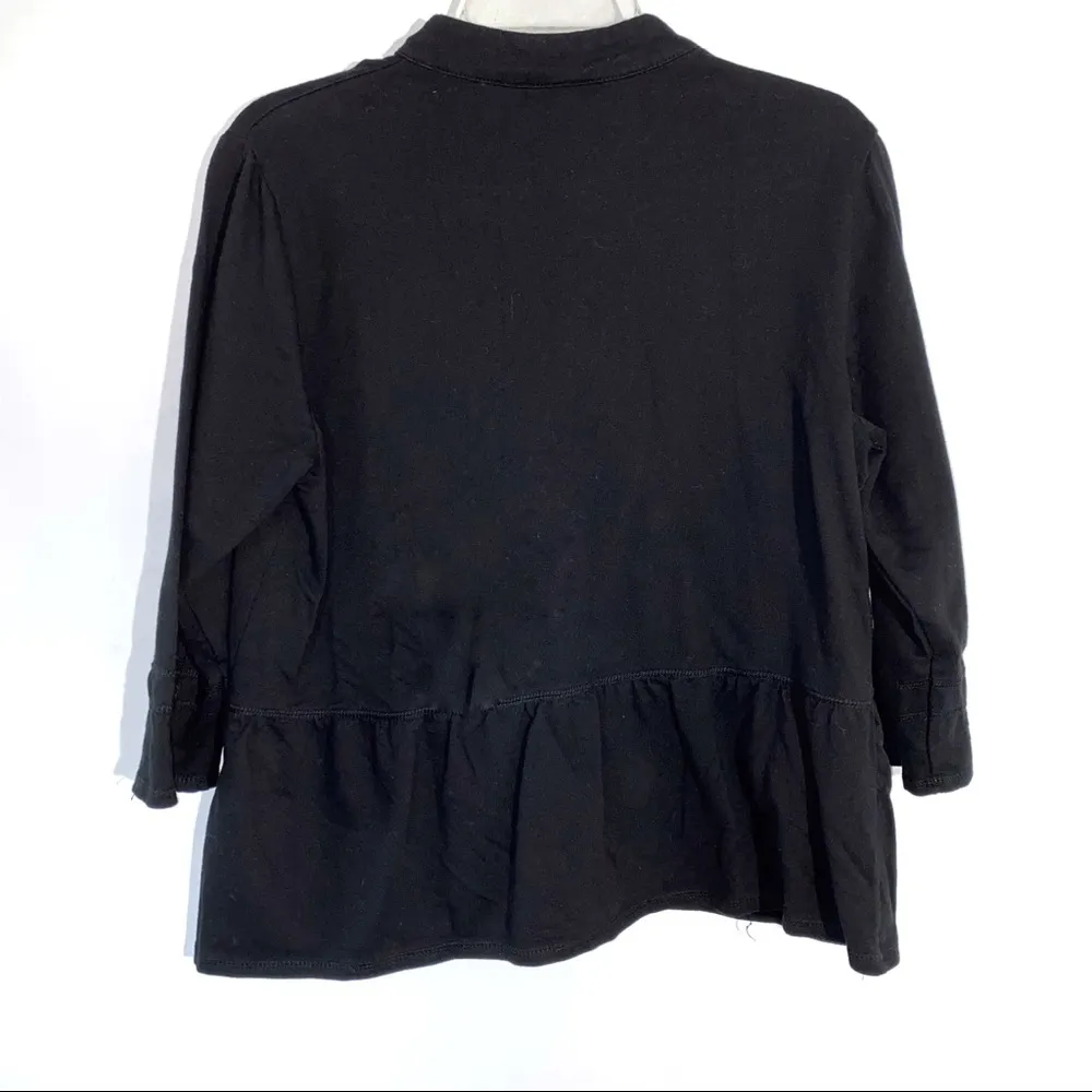 Black Ruffle Hem Cardigan Size Medium - Image 4