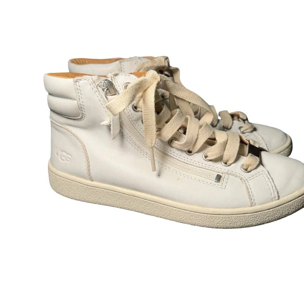 UGG Australia Olive Leather High Top Lace Up Sneakers Shoes Trainers Size  7.5 - Image 7