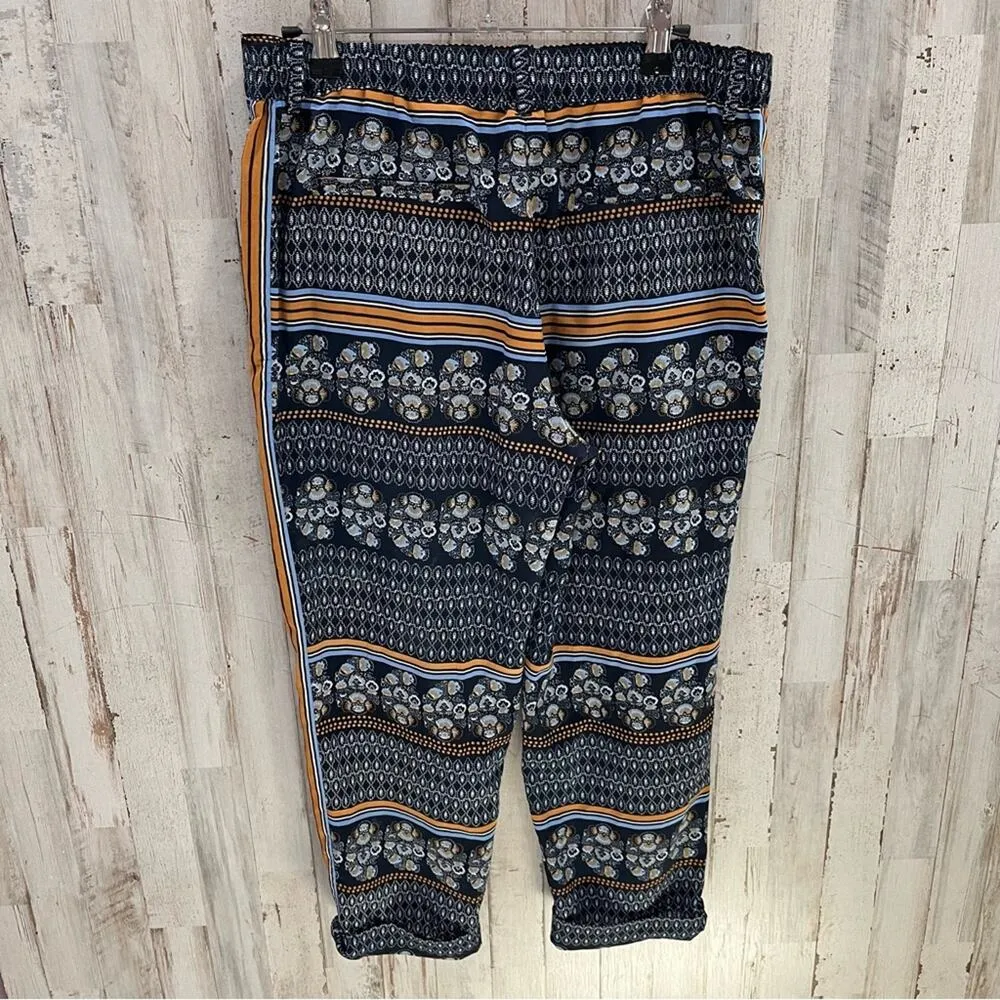 Elevenses Anthro Palazzo Geometric Multicolor Print Flowy Pants Womens Size 4 - Image 4