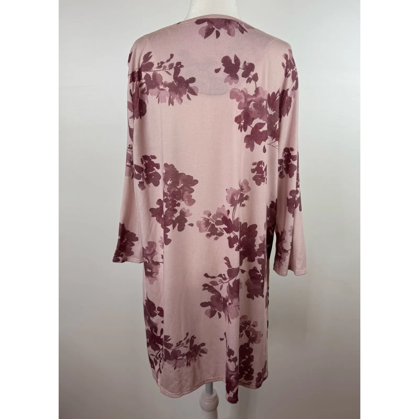Chicos Womens Floral Side Slit Tunic Top Pink Sz 3 (XL) Feminine Flowy Longline‎ - Image 4