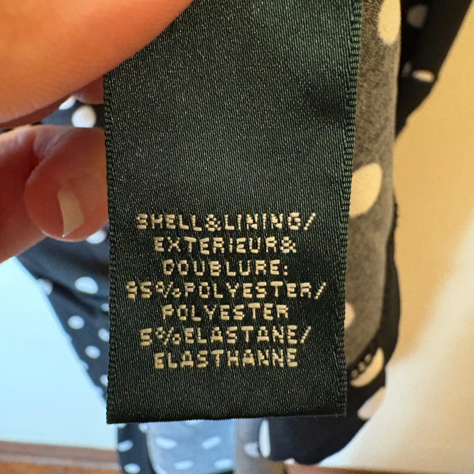 Lauren Ralph Lauren Polka Dot Faux Wrap Dress Size 20W Black White Sleeveless - Image 5