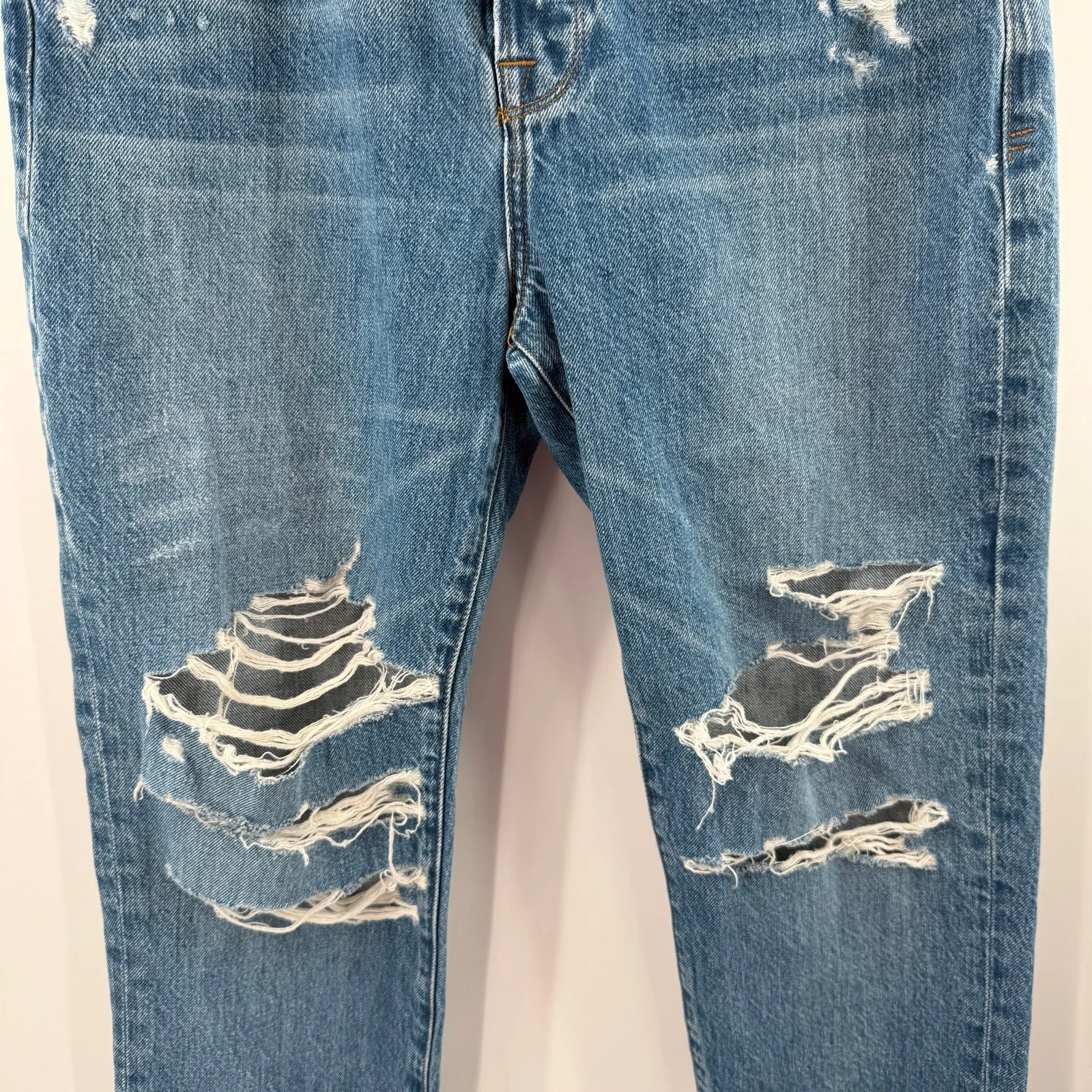 Frame Le Original Jeans SZ 26 Denim NWT High Rise Straight Leg Riverrun Distress - Image 12