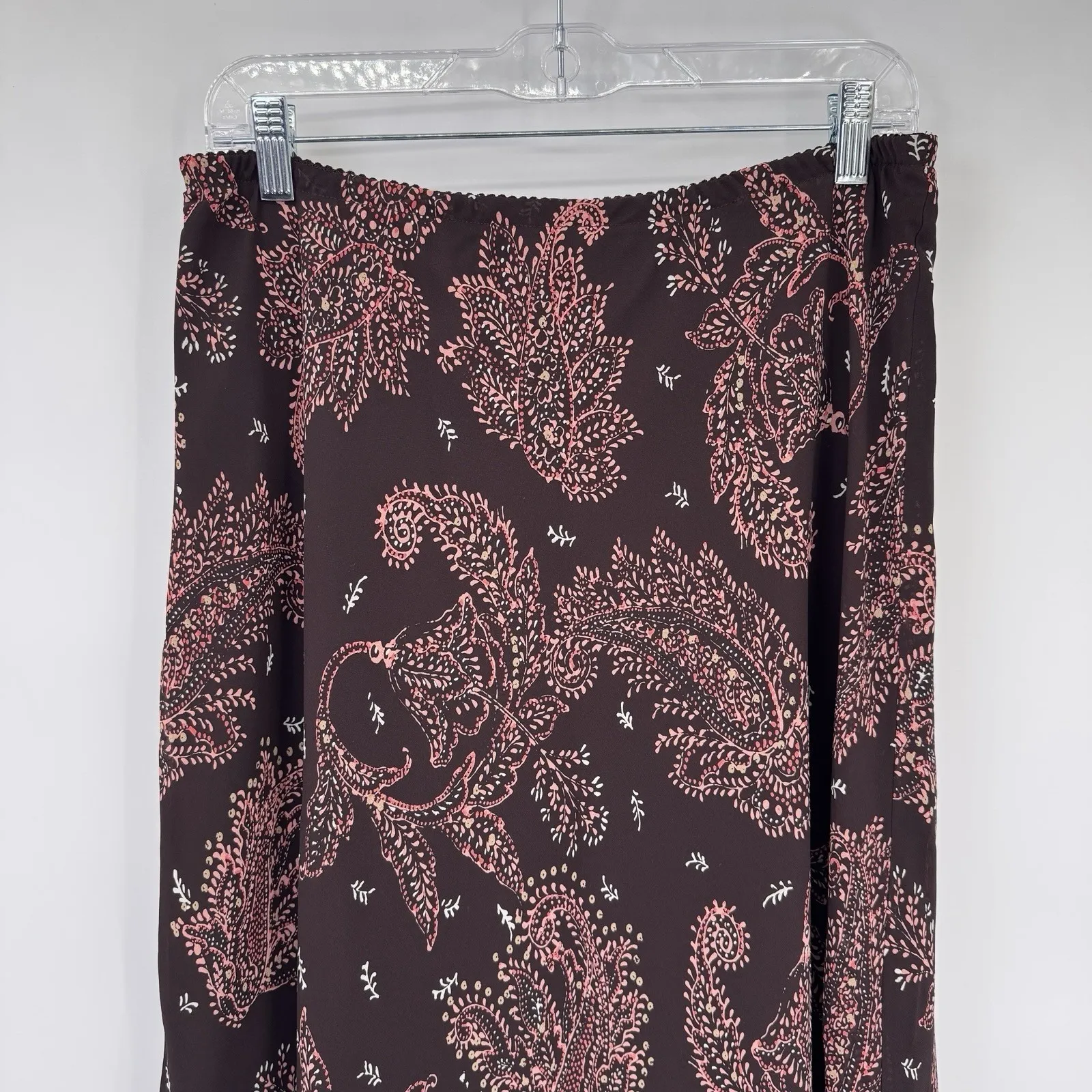 Vintage Y2K East 5th Midi Skirt Womens 14 Brown Paisley Whimsigoth Fairy - Image 2