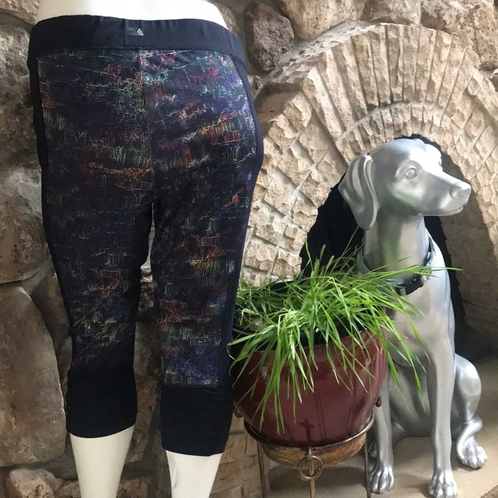 FILA Sport Multicolored Cropped Black Active Leggings Women's Size 1X - Image 2