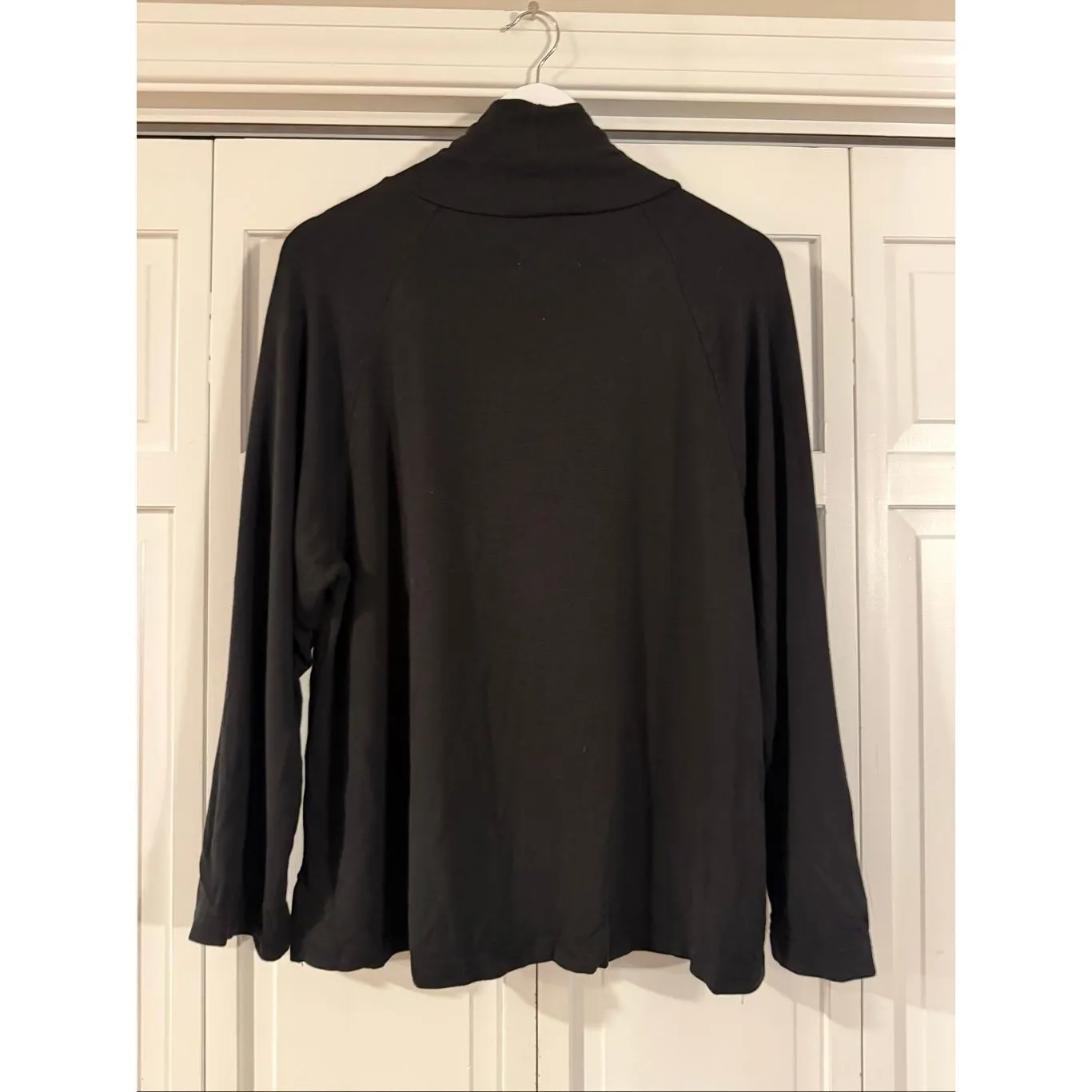 Lou & Grey black fleece lined mock neck pullover sweater large - Image 6