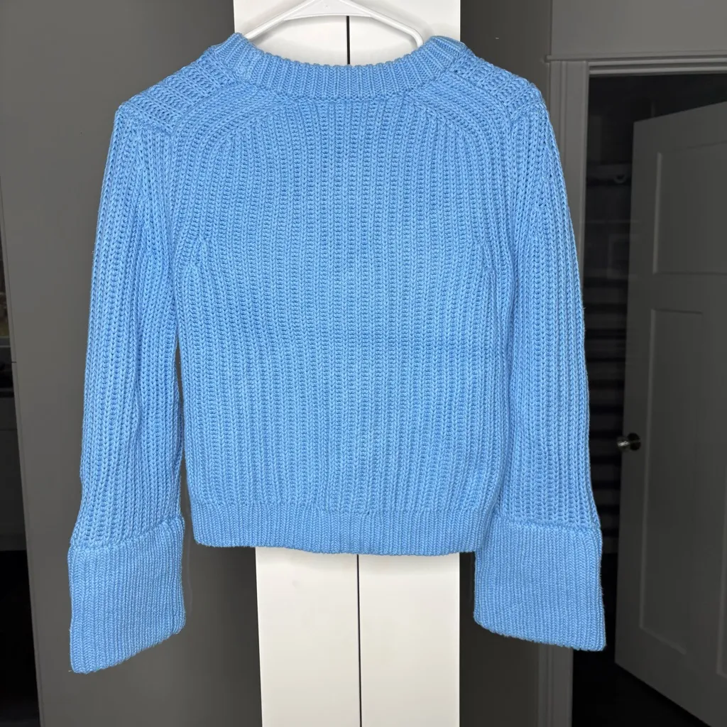 NWT J. Crew Heritage Cotton Fisherman Crewneck Sweater Pale Cerulean Blue - Image 3