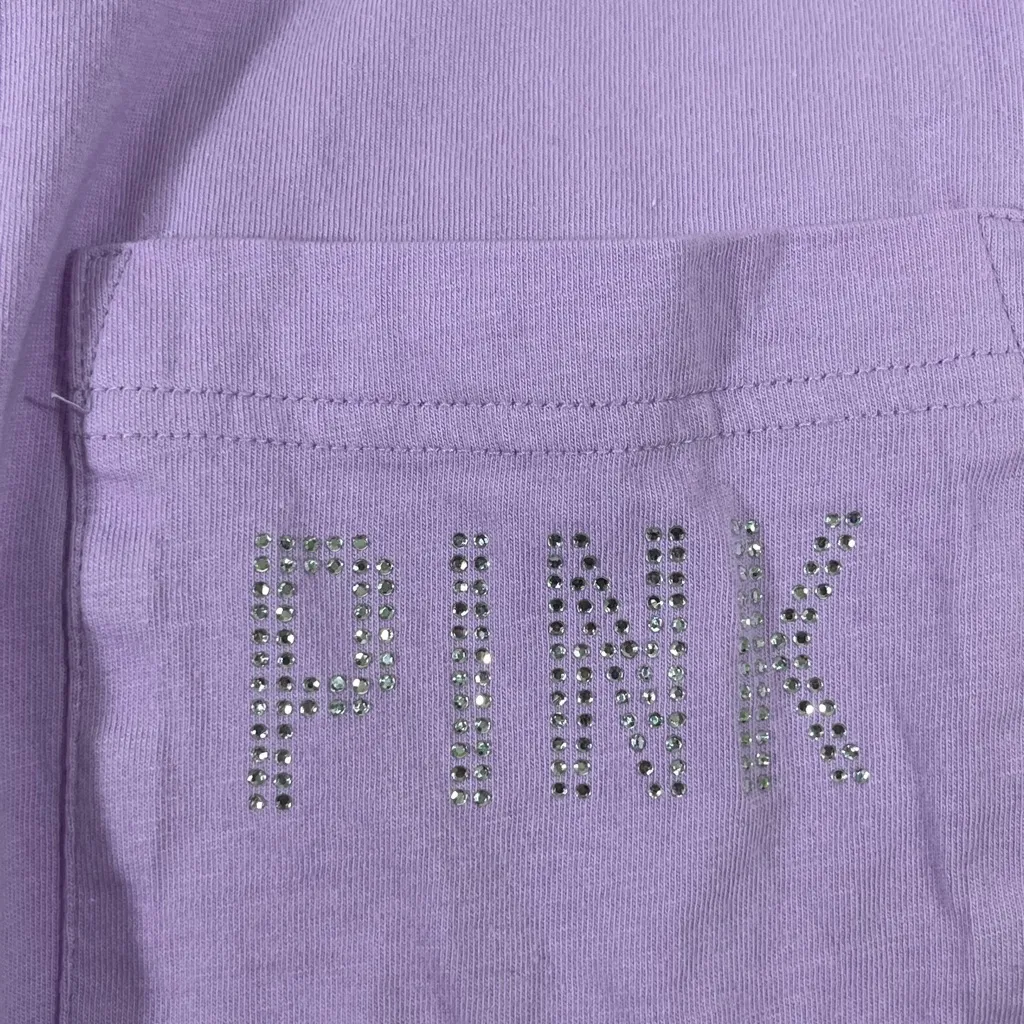 PINK Victoria's Secret Rhinestone T-Shirt Women’s Lavender LG PREOWNED A93 - Image 9
