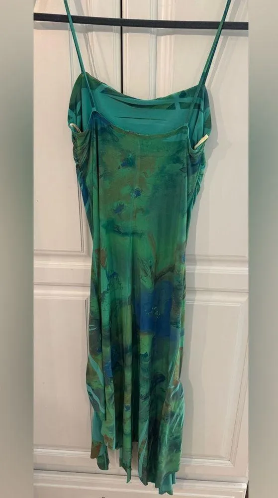 Women's Green Tight Fitted Square Neck Bodycon Dress L Size L - Image 5