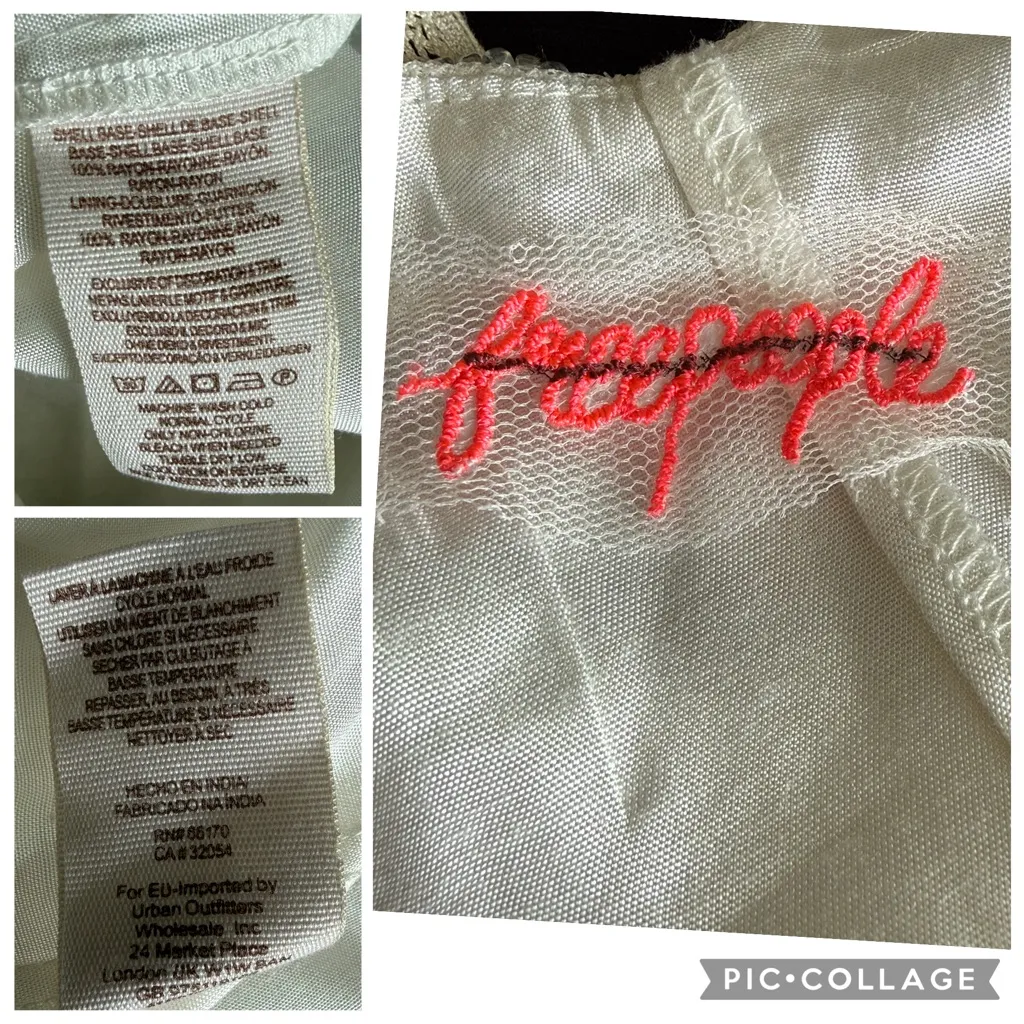 Free People Beaded Lace Cream High Low Dress Boho Wedding Festival Medium Large - Image 14