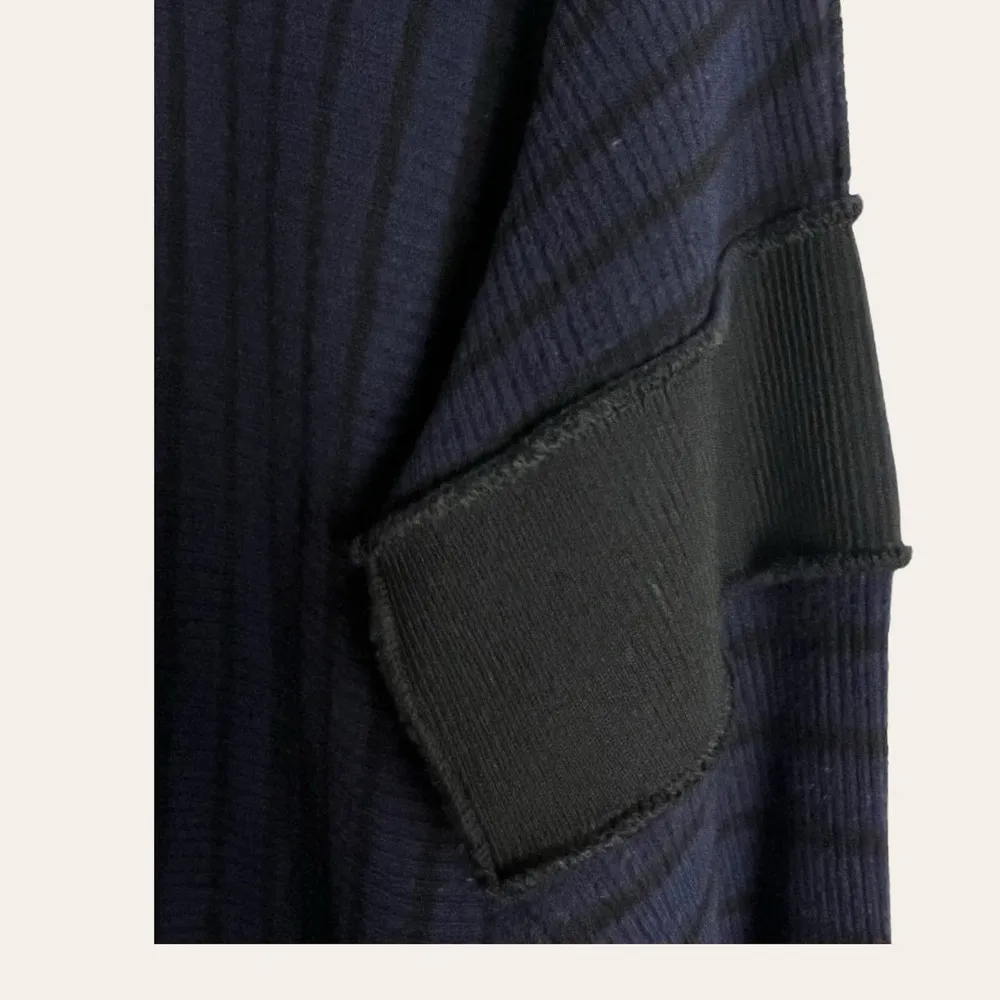 Maison Margiela Long Sleeve Navy Ribbed Oversized Crewneck Knit Sweater Size XS - Image 8