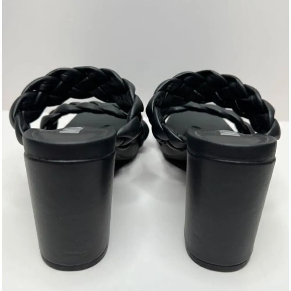 MIA Braided Heeled Sandals Square Toe Block Heel Black Size 6.5 - Image 6