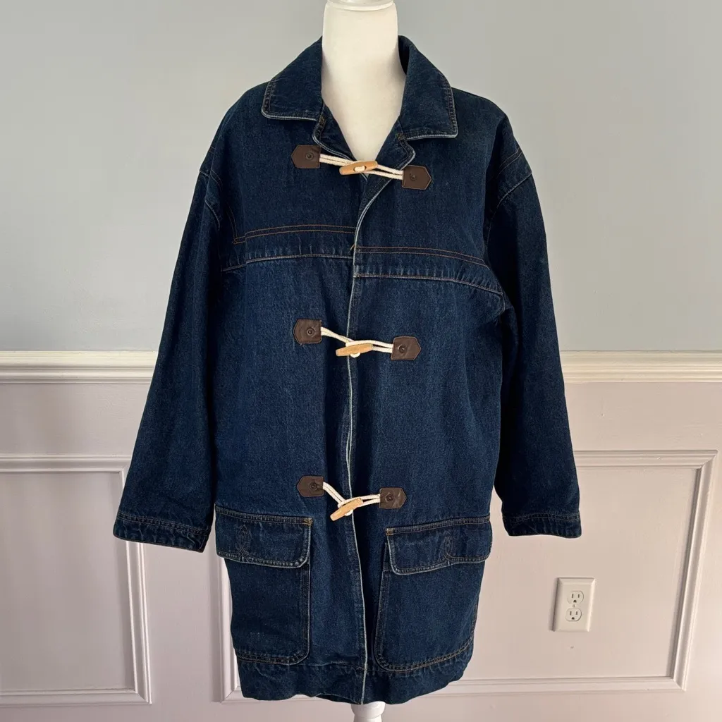 Charter Club Weekend Wear Red Plaid Cotton Chore Coat Sz Large Outerwear Flannel - Image 2