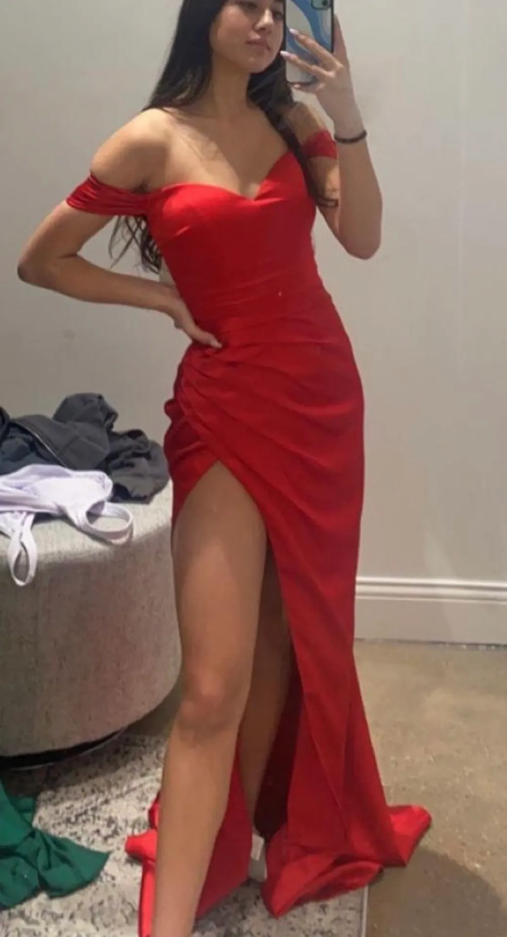 Long Red Prom / Formal Dress Size XS - Image 3