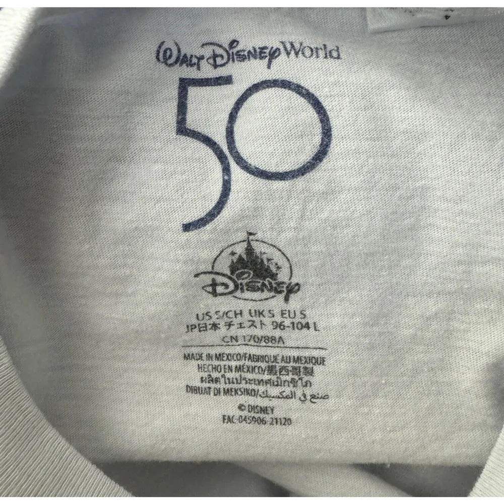 Disney Shirt Womens Small White Blue Dip Dye 2021 50th Anniversary AP Passholder - Image 7